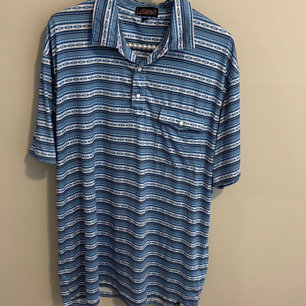 Rafter C Mens Large Pearl Snap Performance Polo
